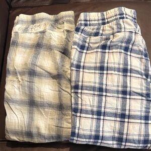 Women's Plaid Pajama Pants in Gray and Cream 2 for 25$